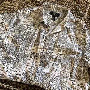Print button up shirt